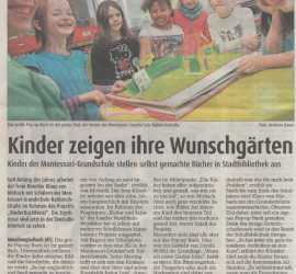 Zeitungsbericht: Kinder zeigen ihre Wunschgärten